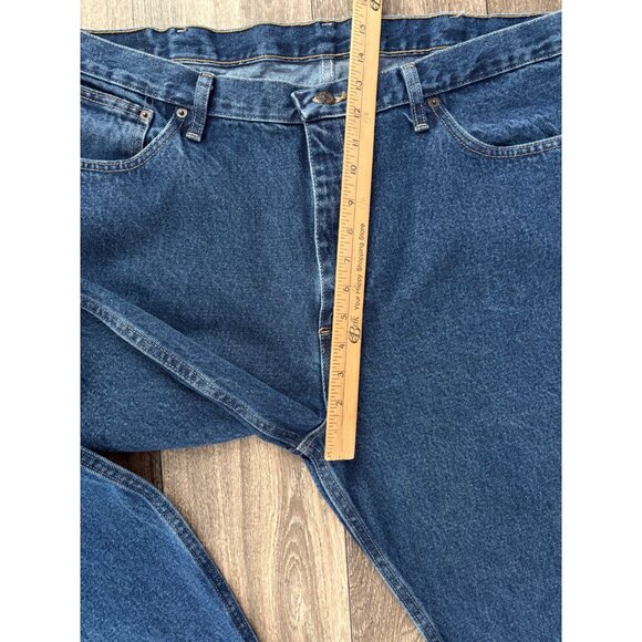 MAGELLAN MENS PLUS SIZE DENIM BLUE JEANS STRAIGHT LEG 42X30 100% COTTON WORK - Picture 6 of 9